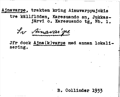 Bild på arkivkortet för arkivposten Ajnavarpe