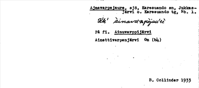 Bild på arkivkortet för arkivposten Ajnavarpejaure