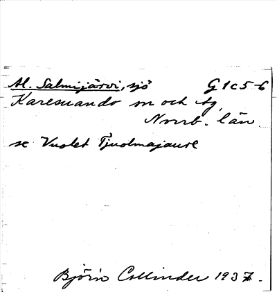 Bild på arkivkortet för arkivposten Al. Salmijärvi