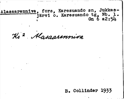 Bild på arkivkortet för arkivposten Alasaarenniva