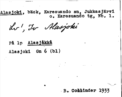 Bild på arkivkortet för arkivposten Alasjoki