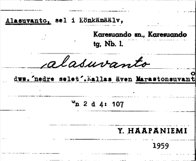 Bild på arkivkortet för arkivposten Alasuvanto