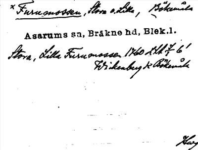 Bild på arkivkortet för arkivposten *Furumossen,Stora o. Lilla