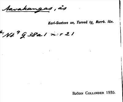 Bild på arkivkortet för arkivposten Aavakangas