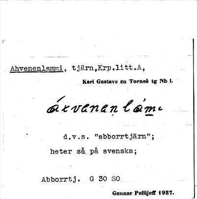 Bild på arkivkortet för arkivposten Ahvenenlammi