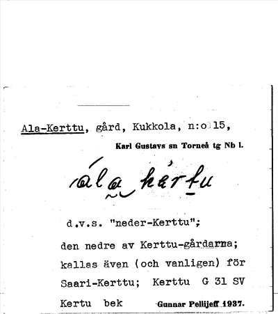 Bild på arkivkortet för arkivposten Ala-Kerttu