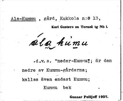 Bild på arkivkortet för arkivposten Ala-Kummu