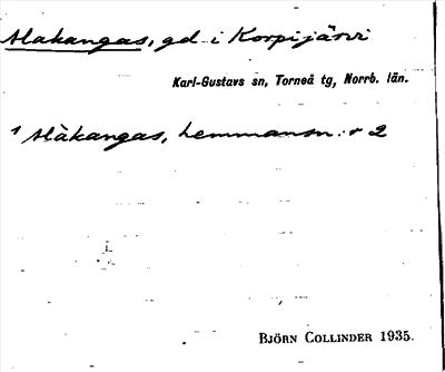 Bild på arkivkortet för arkivposten Alakangas