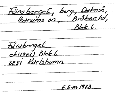 Bild på arkivkortet för arkivposten Fåraberget