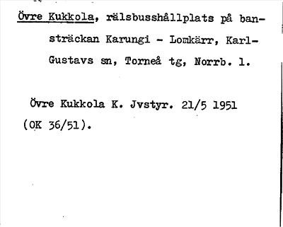 Bild på arkivkortet för arkivposten Övre Kukkola