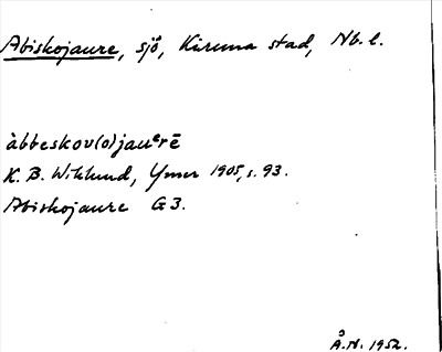 Bild på arkivkortet för arkivposten Abiskojaure