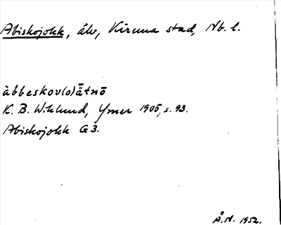 Bild på arkivkortet för arkivposten Abiskojokk