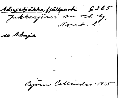 Bild på arkivkortet för arkivposten Adnjetjåkko