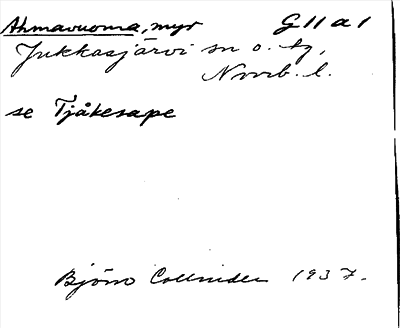 Bild på arkivkortet för arkivposten Ahmavuoma