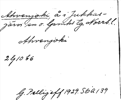 Bild på arkivkortet för arkivposten Ahvenjoki