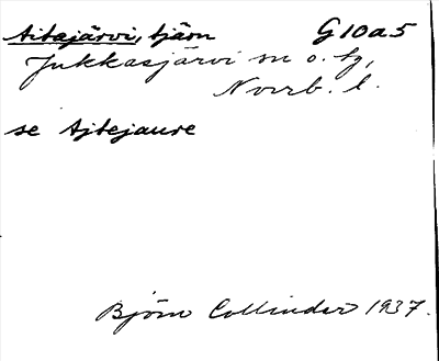 Bild på arkivkortet för arkivposten Aitajärvi