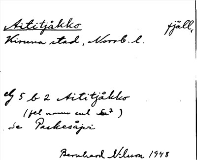 Bild på arkivkortet för arkivposten Aititjåkko
