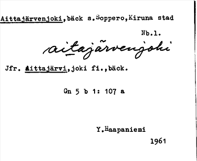 Bild på arkivkortet för arkivposten Aittajärvenjoki