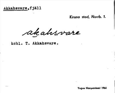 Bild på arkivkortet för arkivposten Akkahsvare