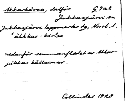 Bild på arkivkortet för arkivposten Akkarkårsa
