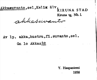 Bild på arkivkortet för arkivposten Akkasuvanto