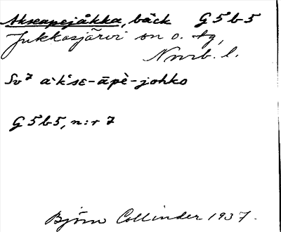 Bild på arkivkortet för arkivposten Akseapejåkka