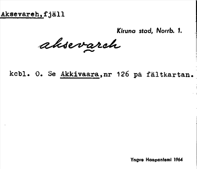 Bild på arkivkortet för arkivposten Aksevareh