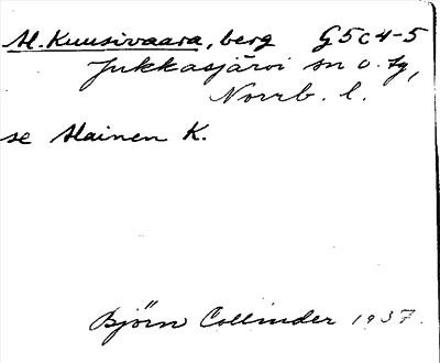 Bild på arkivkortet för arkivposten Al. Kuusivaara