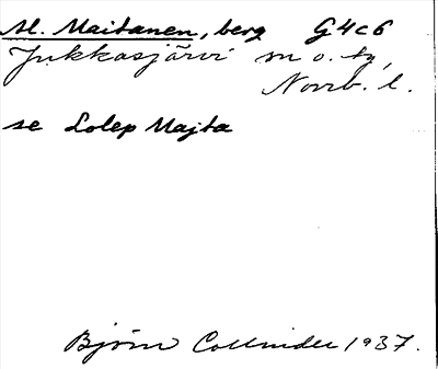 Bild på arkivkortet för arkivposten Al. Maitanen