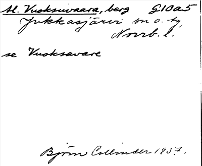 Bild på arkivkortet för arkivposten Al. Vuoksuvaara