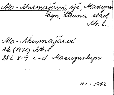 Bild på arkivkortet för arkivposten Ala-Nurmajärvi