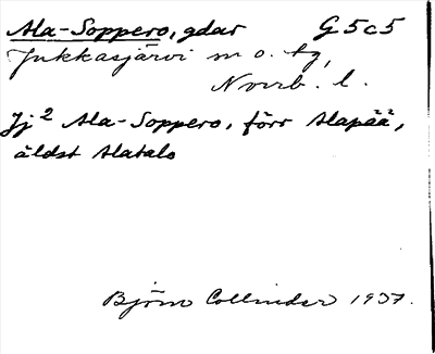 Bild på arkivkortet för arkivposten Ala-Soppero