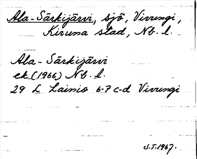 Bild på arkivkortet för arkivposten Ala-Särkijärvi