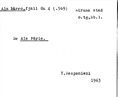 Bild på arkivkortet för arkivposten Ala Pårro, se Ala Pärie