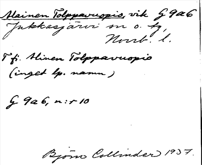 Bild på arkivkortet för arkivposten Alainen Tolppavuopio