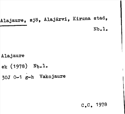 Bild på arkivkortet för arkivposten Alajaure