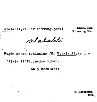 Bild på arkivkortet för arkivposten Alalahti