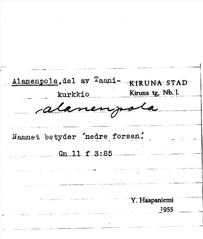 Bild på arkivkortet för arkivposten Alanenpola