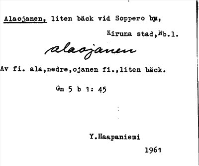 Bild på arkivkortet för arkivposten Alaojanen