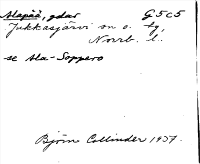 Bild på arkivkortet för arkivposten Alapää, se Ala-Soppero
