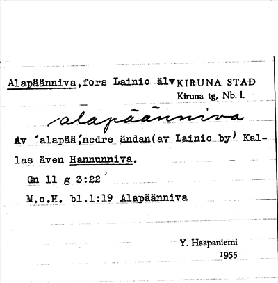 Bild på arkivkortet för arkivposten Alapäänniva