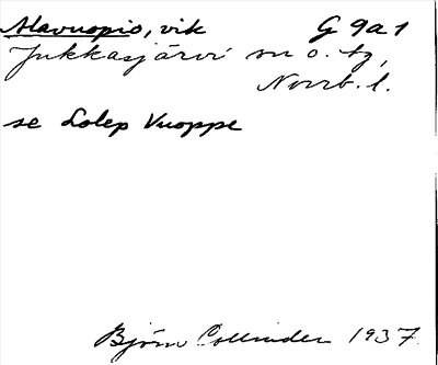 Bild på arkivkortet för arkivposten Alavuopio
