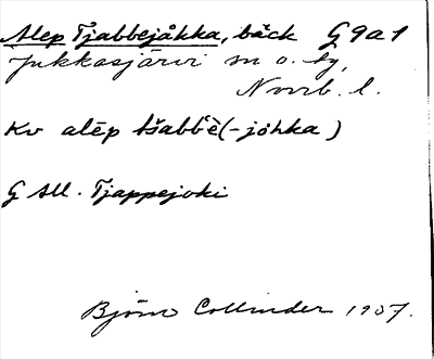Bild på arkivkortet för arkivposten Alep Tjabbejåkka
