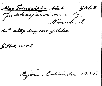 Bild på arkivkortet för arkivposten Alep Torasjåkka