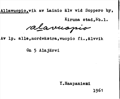 Bild på arkivkortet för arkivposten Allavuopio