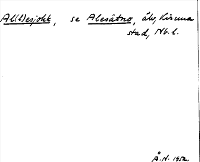 Bild på arkivkortet för arkivposten Al(l)esjokk, se Alesätno