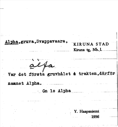 Bild på arkivkortet för arkivposten Alpha