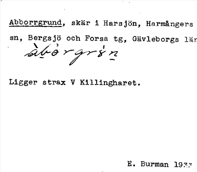 Bild på arkivkortet för arkivposten Abborrgrund