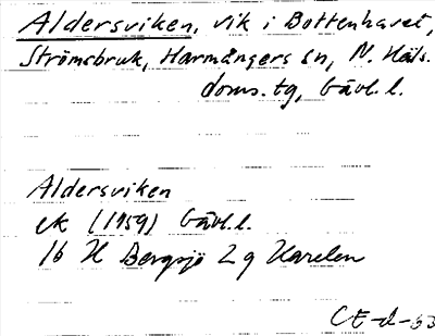 Bild på arkivkortet för arkivposten Aldersviken