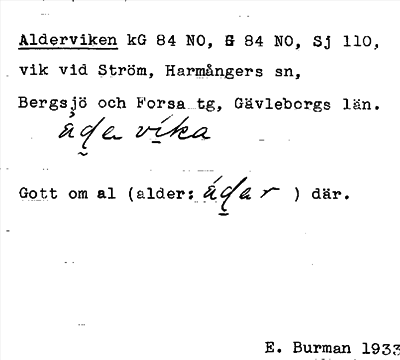 Bild på arkivkortet för arkivposten Alderviken